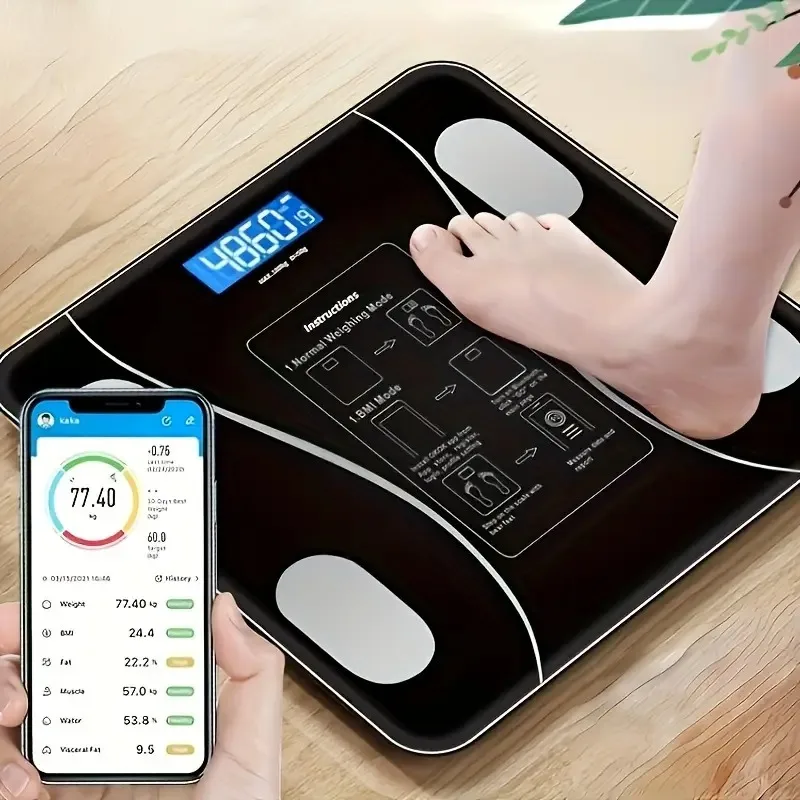 1pc Wireless Smart LED Weight Scale, Smartphone Application And Synchronous Scale, Trackable Measurement Of Weight, Daily Exerci