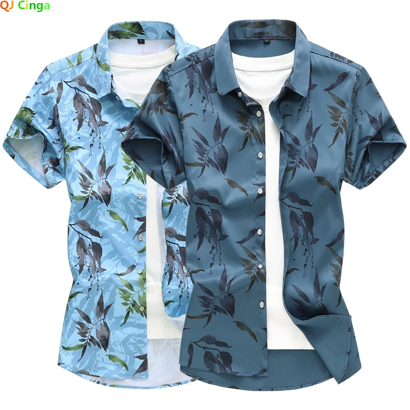 

2024 New Arrival Men's Shirts, Hawaiian Camicias Casual Single-breasted Wild Shirts Printed Short-sleeve Blouses Tops M-7XL