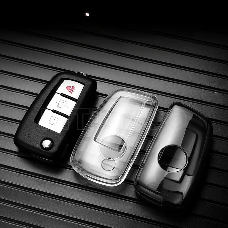 Soft Tpu Folding Car Key Case Cover for Nissan X-Trail T32 Rogue Juke F15 Qashqai J11 Murano MAXIMA ALTIMA Accessories