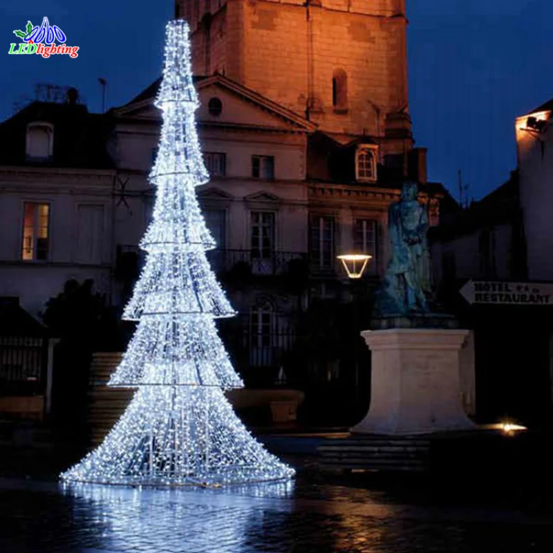 Custom. High Tall 50ft 3d Outdoor Decorative Led Metal Lighted Large Motif Tree For Hotel