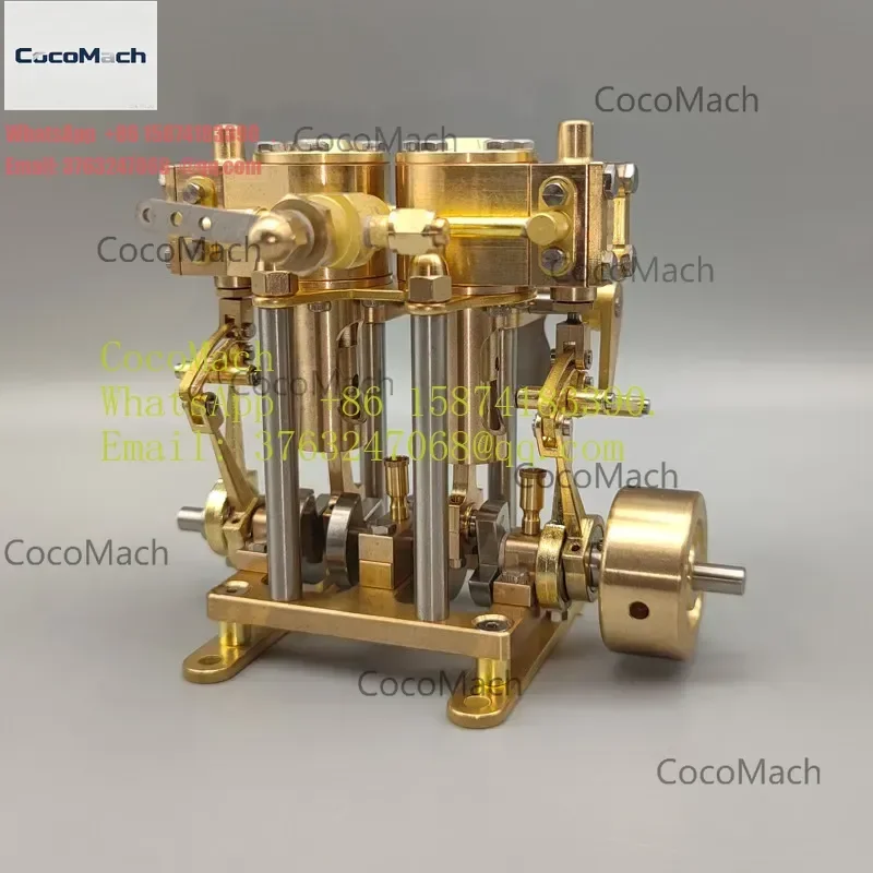 Double Cylinder Reciprocating Steam Engine Model for Laboratory Teaching Physics Experiment Hobby Collection