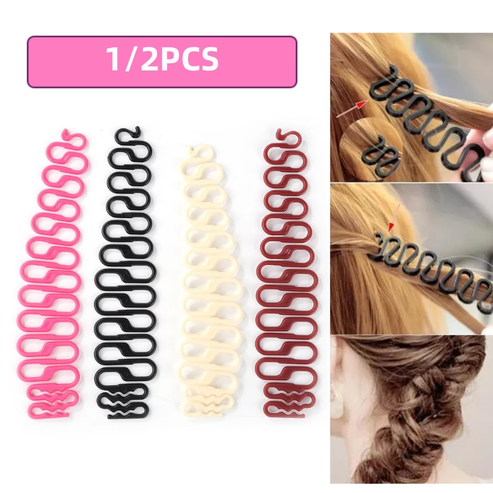 1/2pcs Fashion Women Hair Braiding Tool French Hair Accessories Easy To Use Twist Hair Braider Tool Braiding Hair Salon Styling