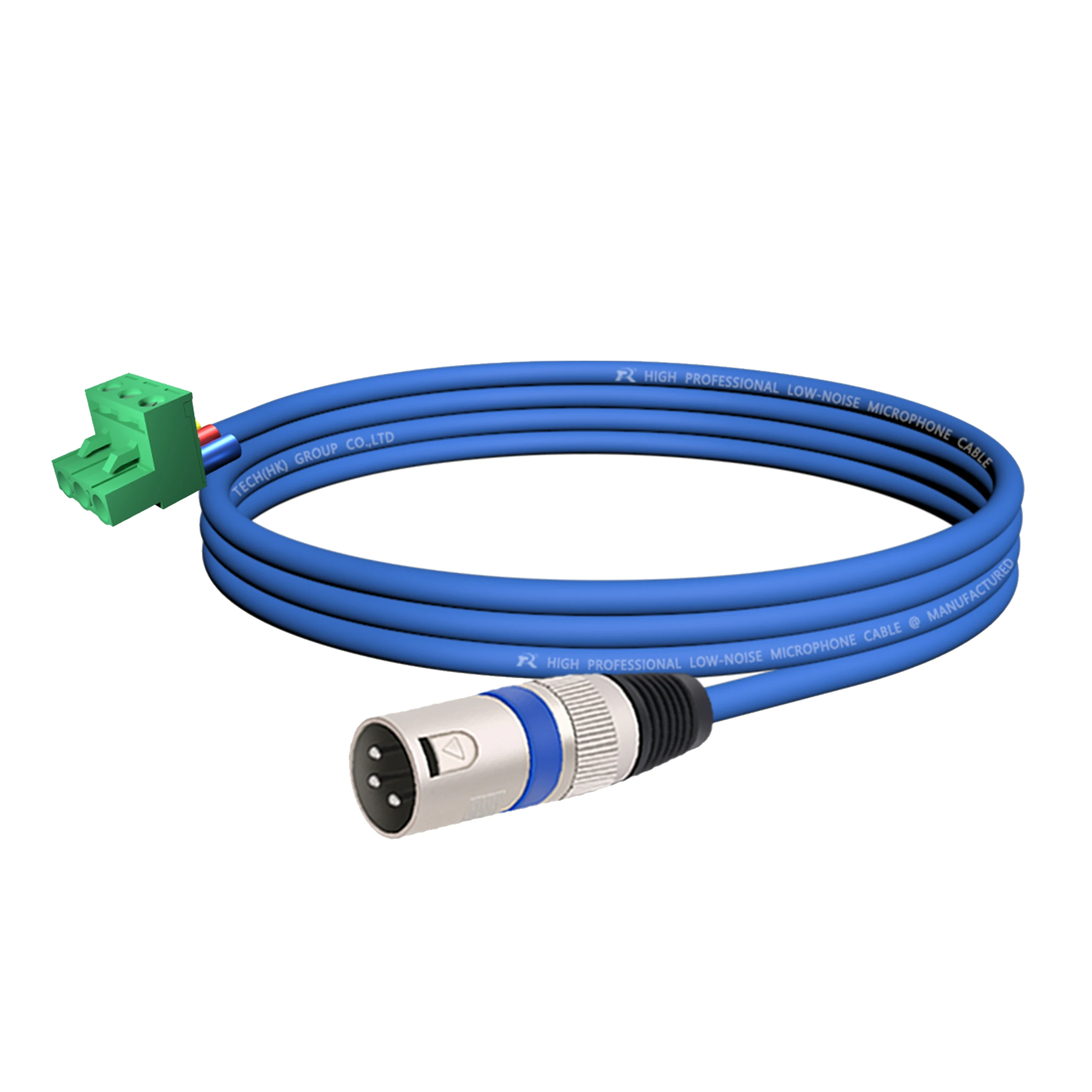 1 Stück Silber-Stecker mit Farbigem Endring und Farblich Passender Kabelummantelung, Profi-Audiokabel, Phoenix 3M/2EDG 5.08 3P zu 3P XLR M/F Kabel – Detail 7