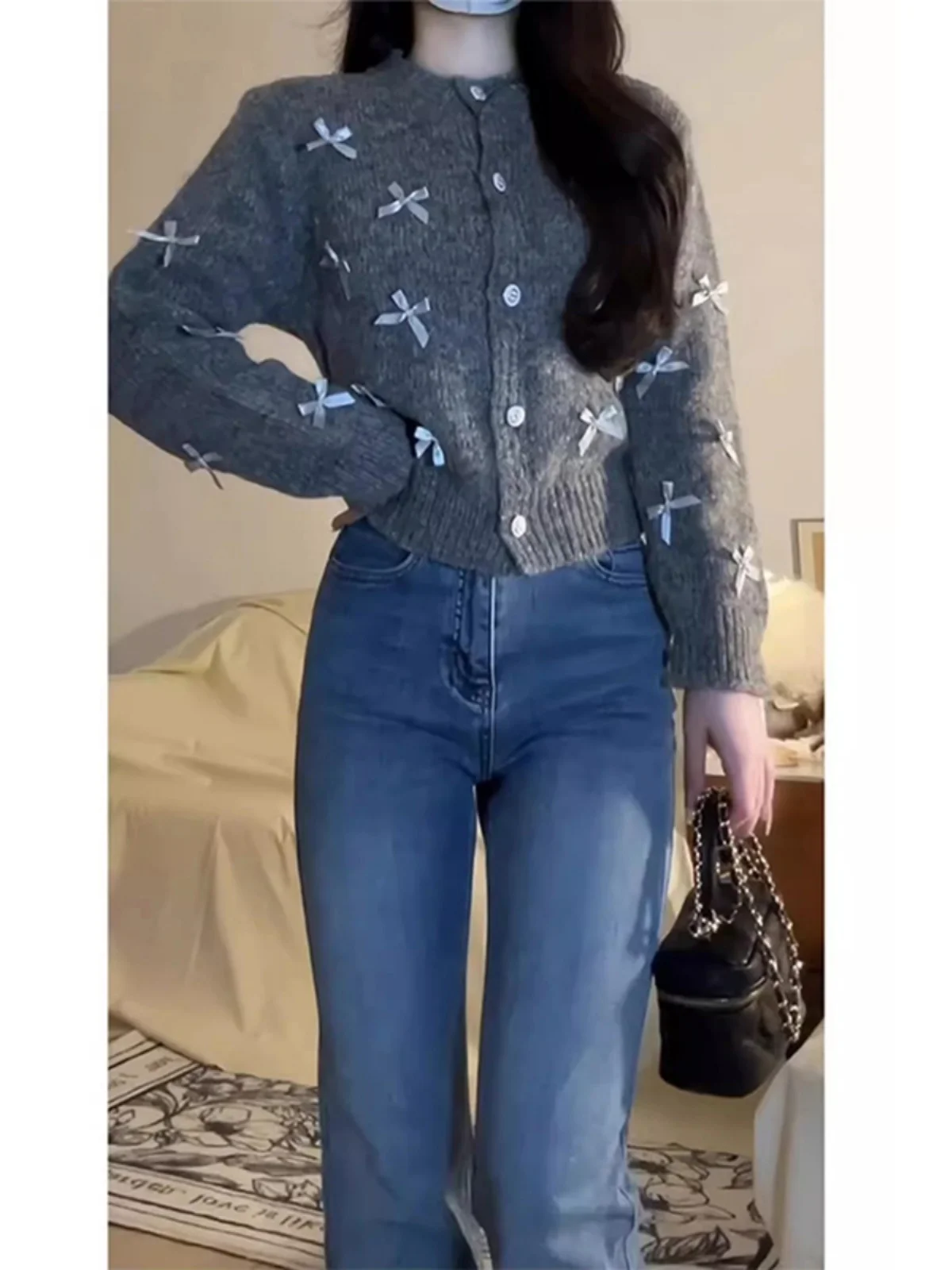 ay round Ne الثقيلة عقدة سترة معطف المرأة ربيع 2025 تصميم جديد محبوك سترة مفتوحة عادية Sle #1