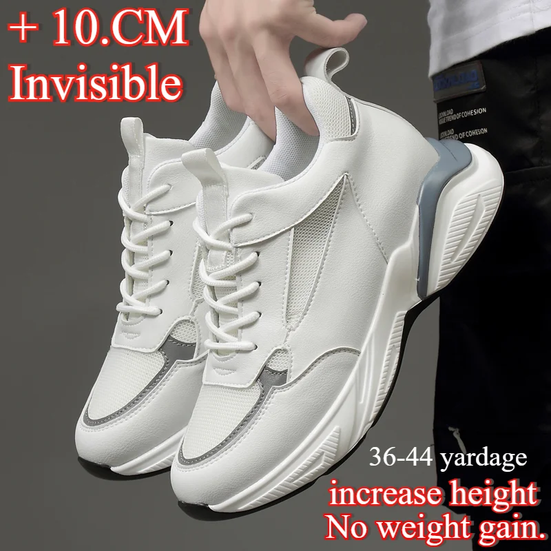 36-44 Size Elevating Shoes Men's 10cm Invisible Thick Sole Four Seasons Outdoor Sports EVA Rubber Leisure Couple Running Shoes