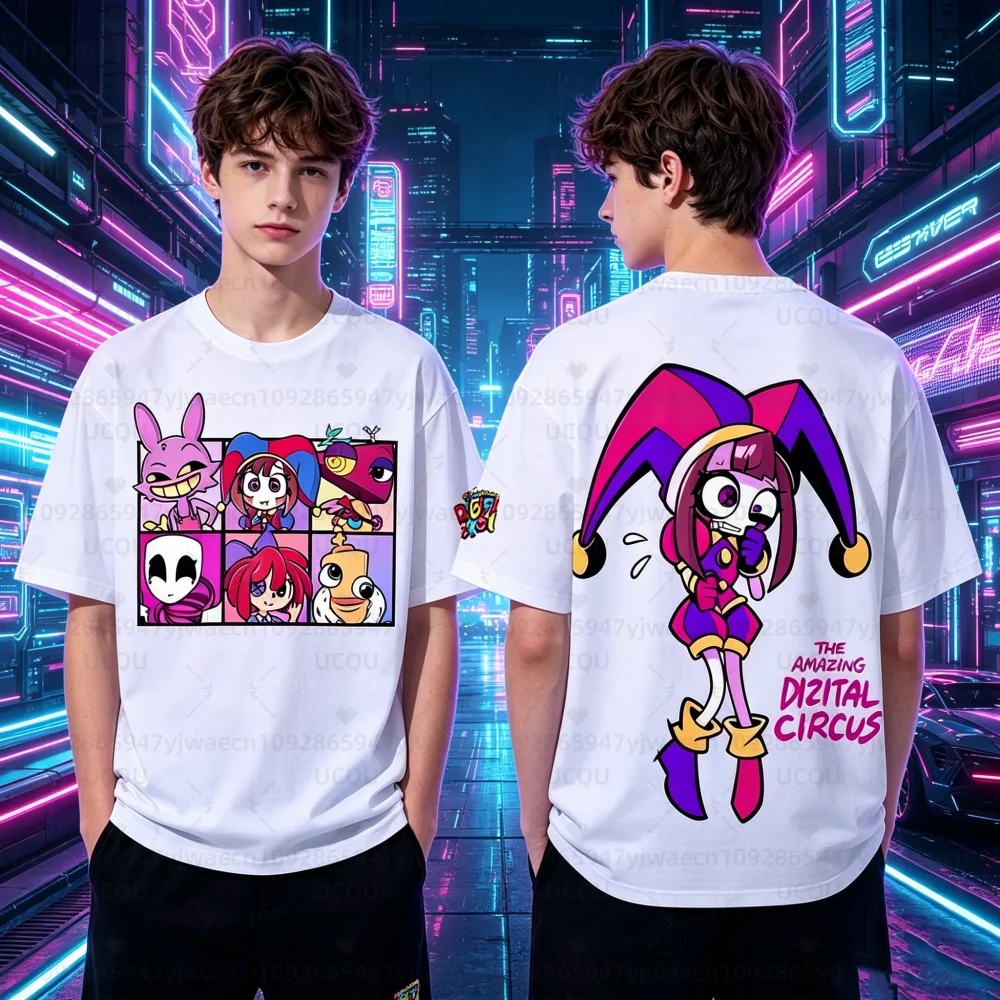Summer Men's Women's Boy's Short Sleeve Cartoon Y2K Clothing Comfortable Casual The Amazing Digital Circus Tops T-shirt