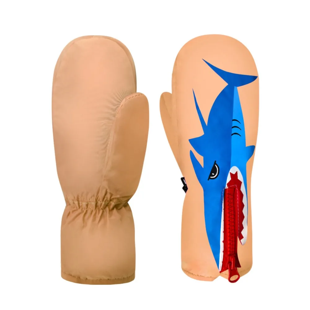 Regalo de Navidad guantes de esquí cálidos a prueba de viento engrosamiento guantes para niños pingüino agregar guantes de invierno de algodón patinaje