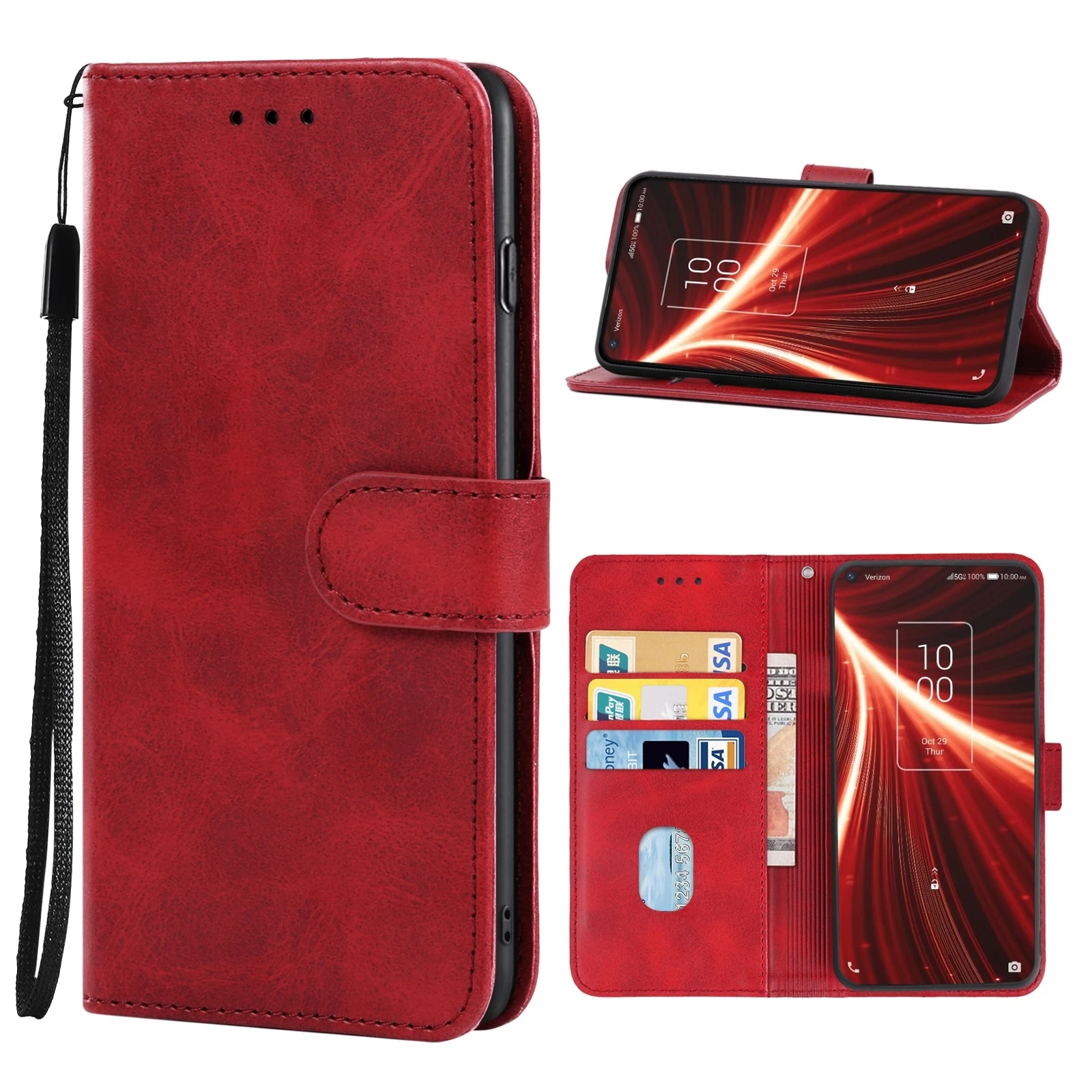 

Phone Cover For TCL 10 5G / 20B / 10 SE / 20 5G Magnetic Buckle Horizontal Flip Leather Case with Holder & Card Slots Phone Case