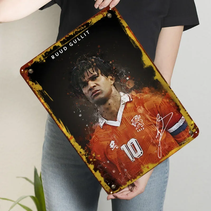 Ruud Gullit تسجيل الرياضة ملصق جدار الفن جدارية مخصصة معدن القصدير علامات ل جدار الفن الديكور لوحة معدنية خمر عناصر ديكور المنزل #3