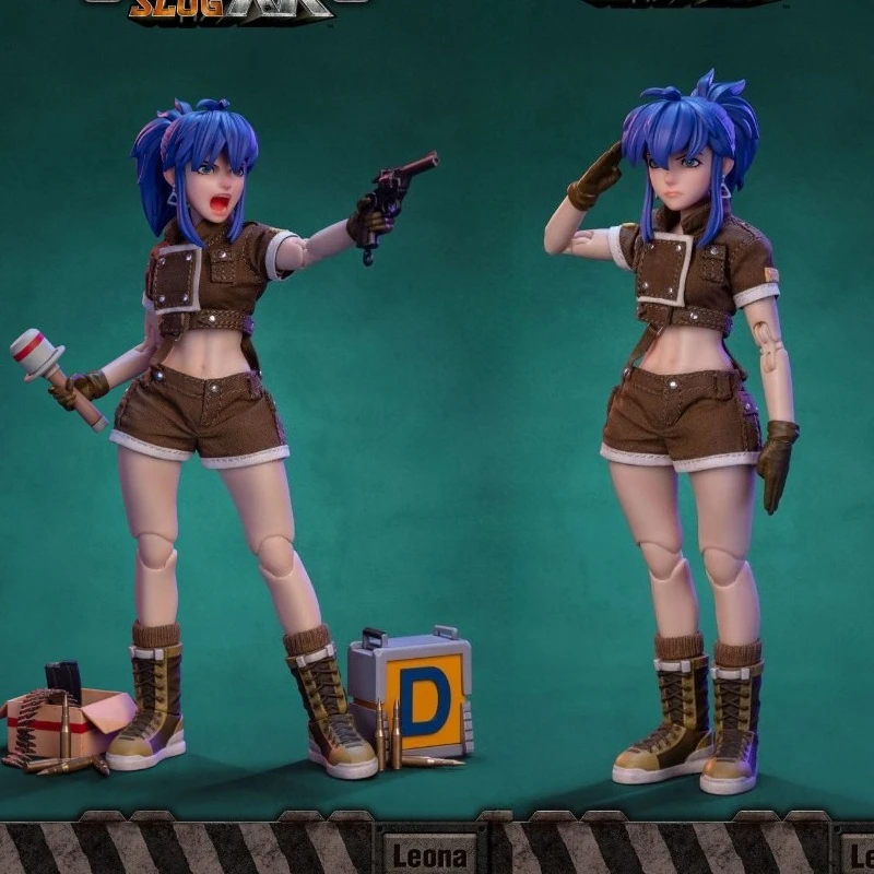

In Stock Tun Shi Studio 1/12 Scale Leona Blue Hair Cool Girl Movable Action Figure 6" Full Set Soldier Model Fans Gifts Collects