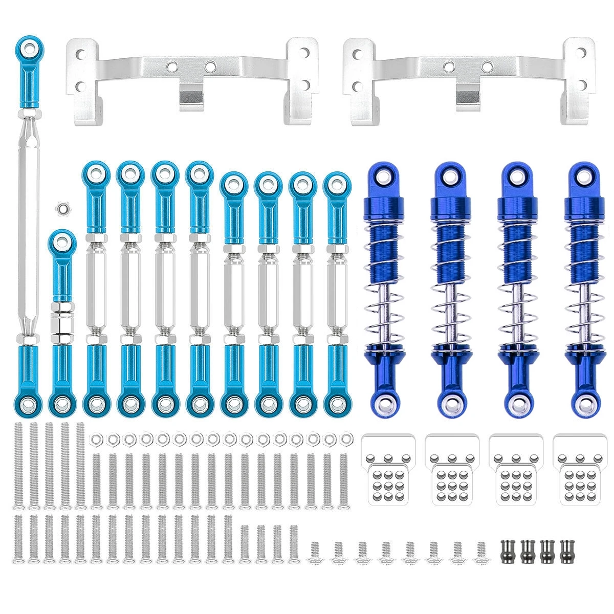 WPL C14 C24 MN D90 MN99S Metal Chassis Link Rod Pull Rod Mount Holder Shock Absorber Set RC Car Upgrades Parts Accessories