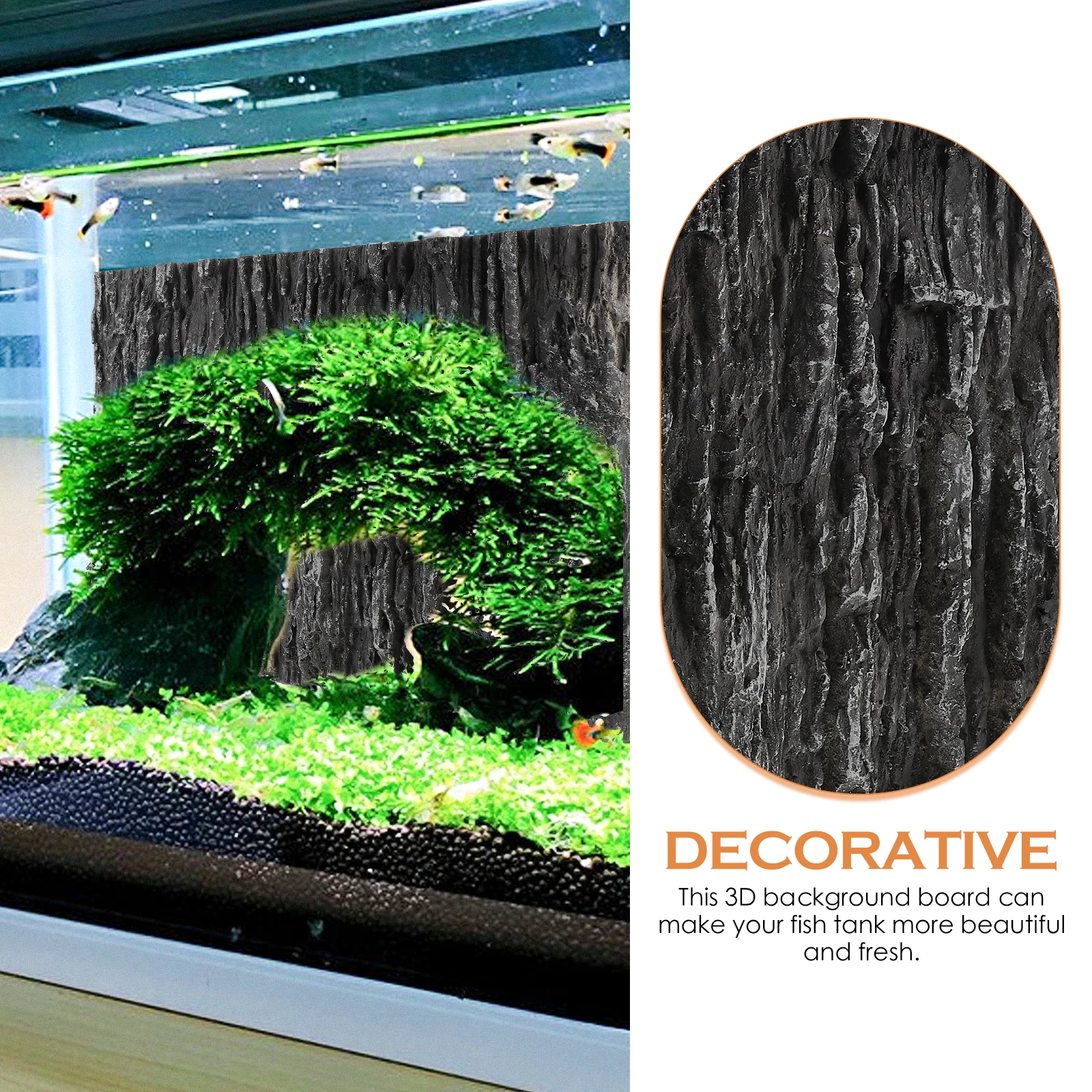 

3D Decorative Panels Reptile Tank Background PU Material High Simulation Fish Aquarium Terrarium Decor Turtle Backdrop