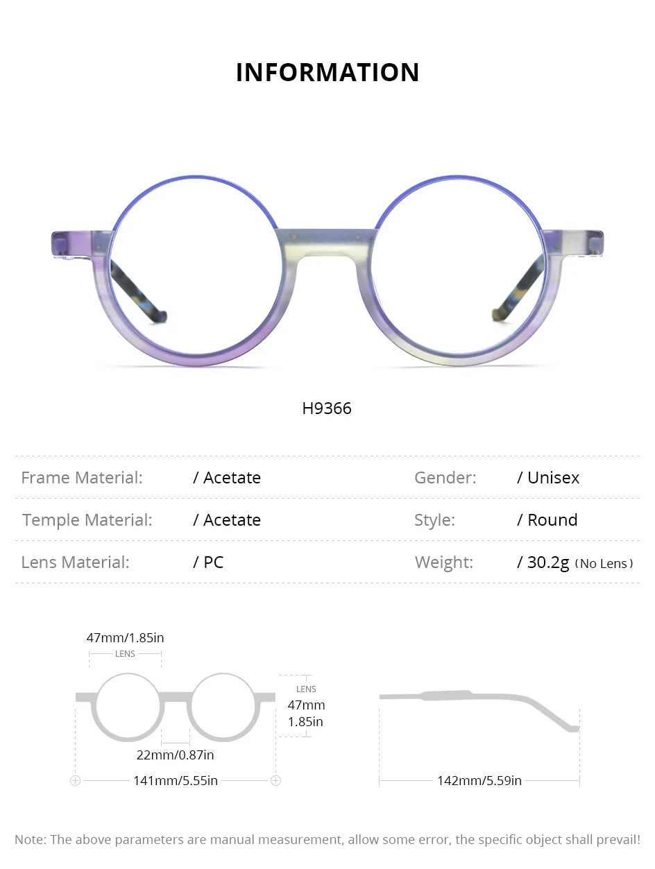HEPIDEM Acetat Brille Rahmen Frauen übergroße große runde Brille japanische handgemachte Brille dicke transparente Brille 9351 – Detail 25