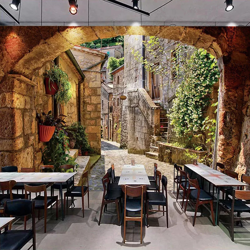 Nach 3D Wallpaper Wandbilder Europäischen Stadt Street View Foto Wand Papier Küche Wohnzimmer Restaurant Home Dekoration Malerei