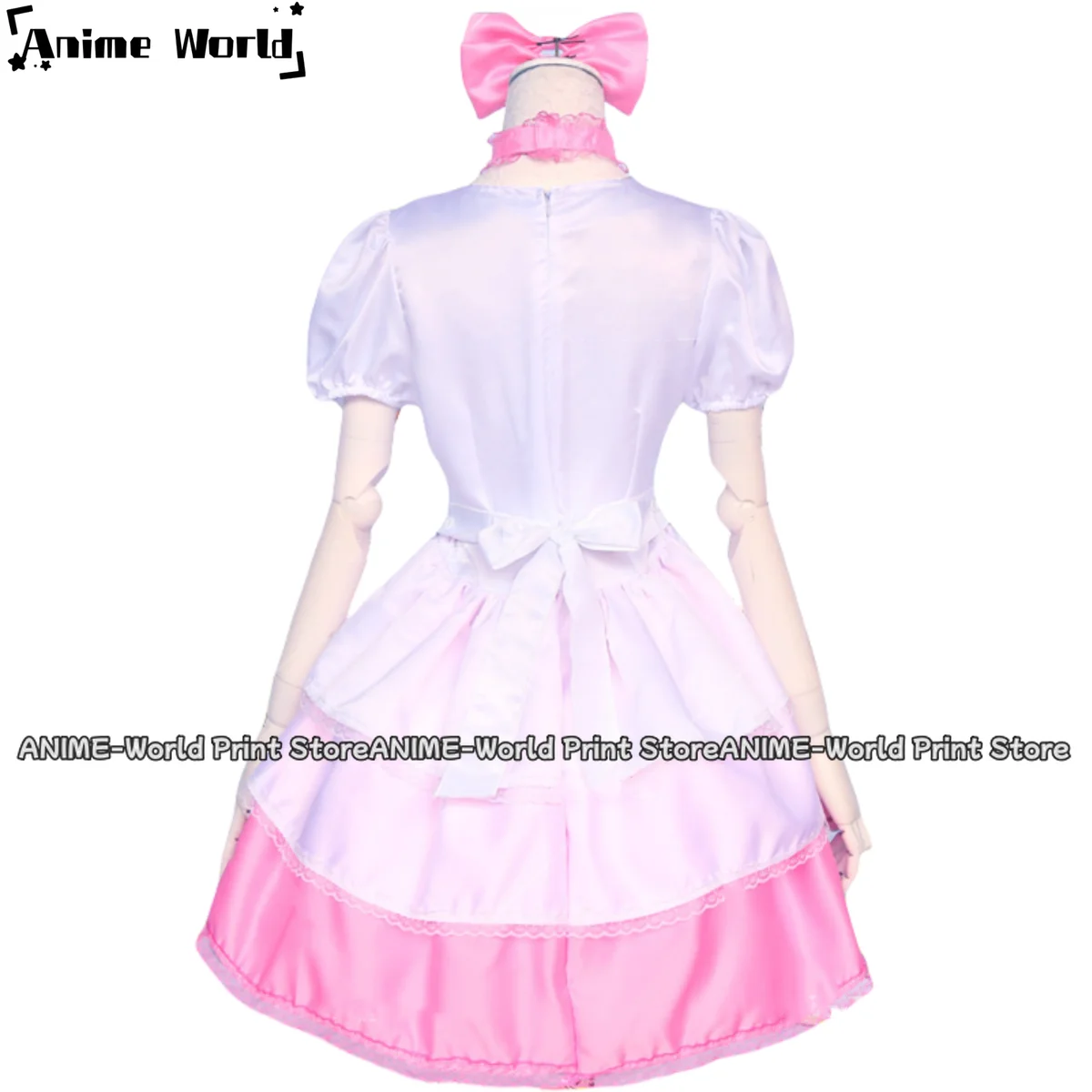 Sakura Cardcaptor Cosplay Anime com Peruca para Mulheres, Kinomoto Sakura, vestido rosa e branco, Lolita, Fato de Aniversário Kawaii