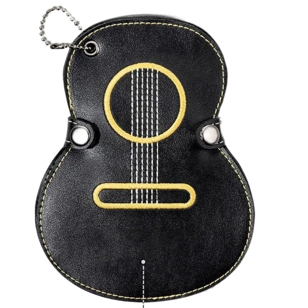 Bolsa porta púas de guitarra en forma de guitarra, bolsa duradera de gran capacidad para púas de guitarra, Clip para púas de guitarra eléctrica simple de PU