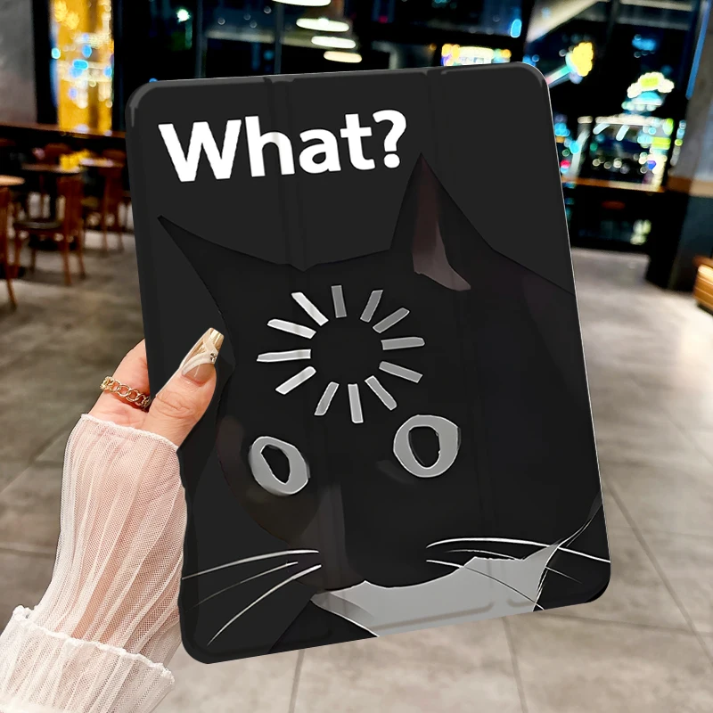 

The little cat was puzzled TABLET CASE FOR iPad pro 10/11-Inch 2020/6th/7th /8th /Air 3rd/Air 4th/9th gen/Air 5th Gen 2022/Air 1