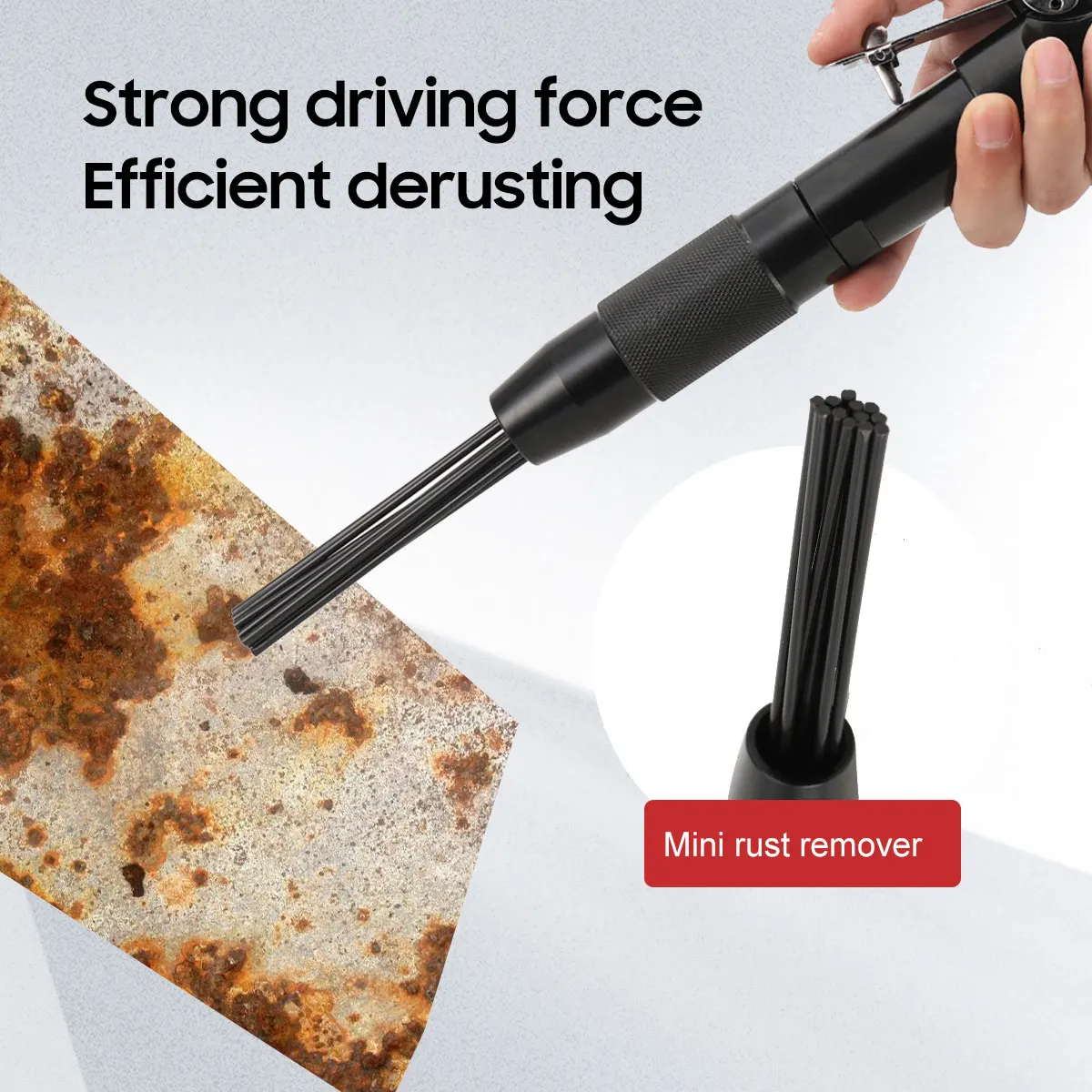Sbavatore pneumatico a ago per la rimozione di ruggine e sbavature, strumento a ago alimentato ad aria con impugnatura ergonomica a contatto morbido e design isolato dal calore, rimuove ruggine,