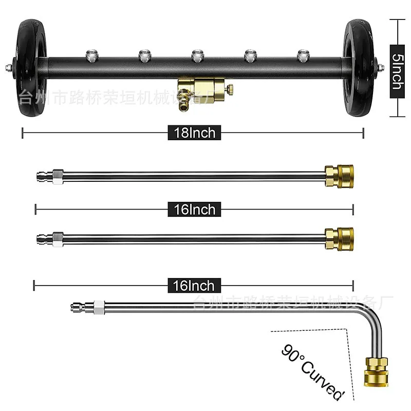 High pressure water gun chassis road multifunctional cleaner 18 inch 5-hole floor scrubber 4000psi
