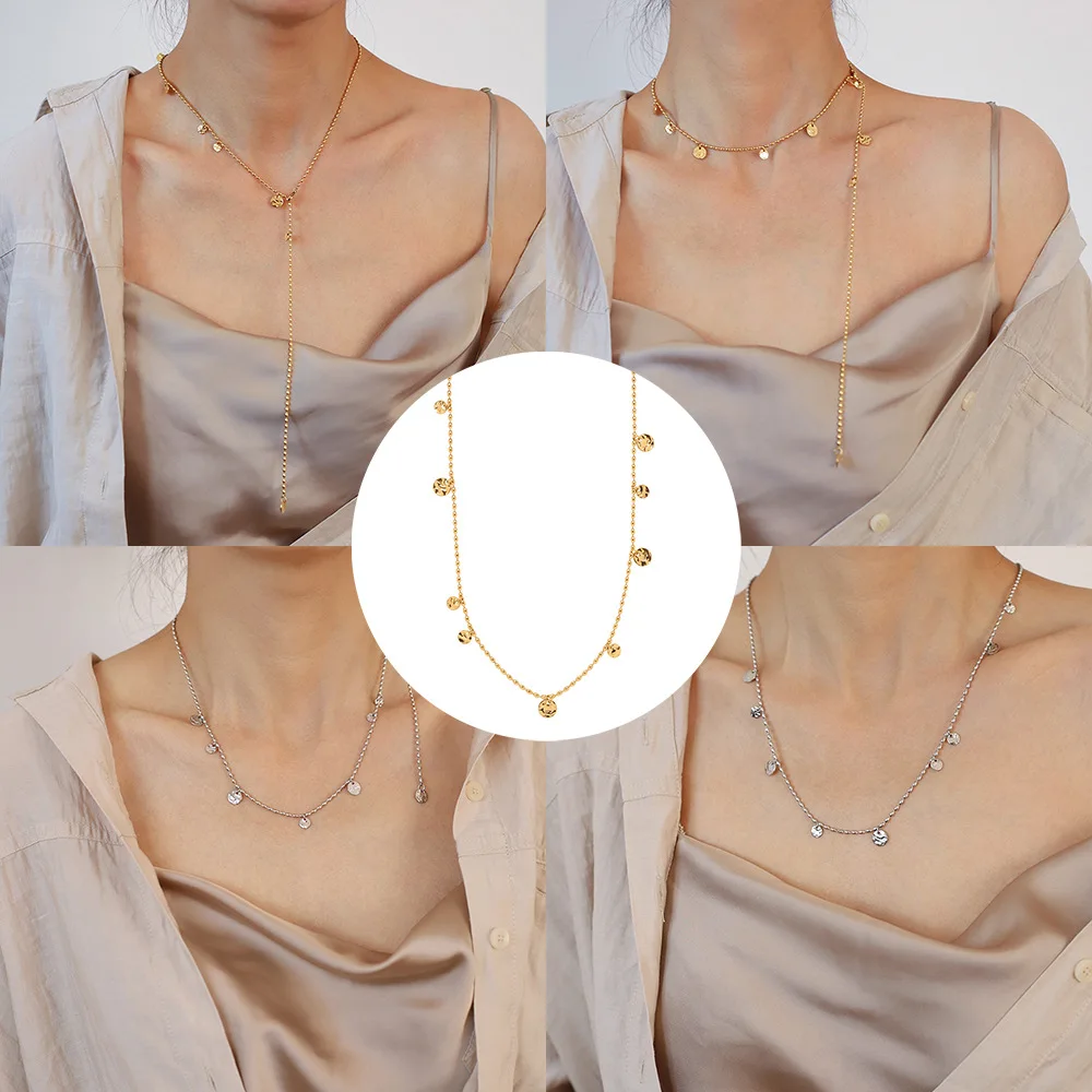 

Waterproof Stainless Steel Statement Necklace Gold Silver Color Geometric Metal Fashion Unusual Jewelry New