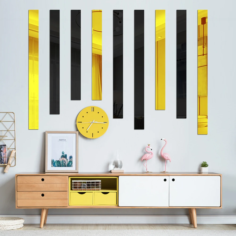 10/20pcs DIY Mirror Sticker Ceiling Waist Line Acrylic TV Background Wall Stickers for Room Art Home Decor Adesivo De Parede