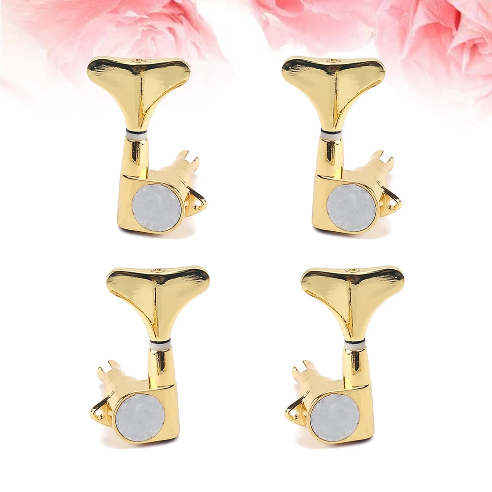 

4 pcs PCS Full Sealed Guitar Tuning Pegs Machine Heads Bass Keys Left Right Metal Body 4 Threaded Bushings 6 Screws 4 String