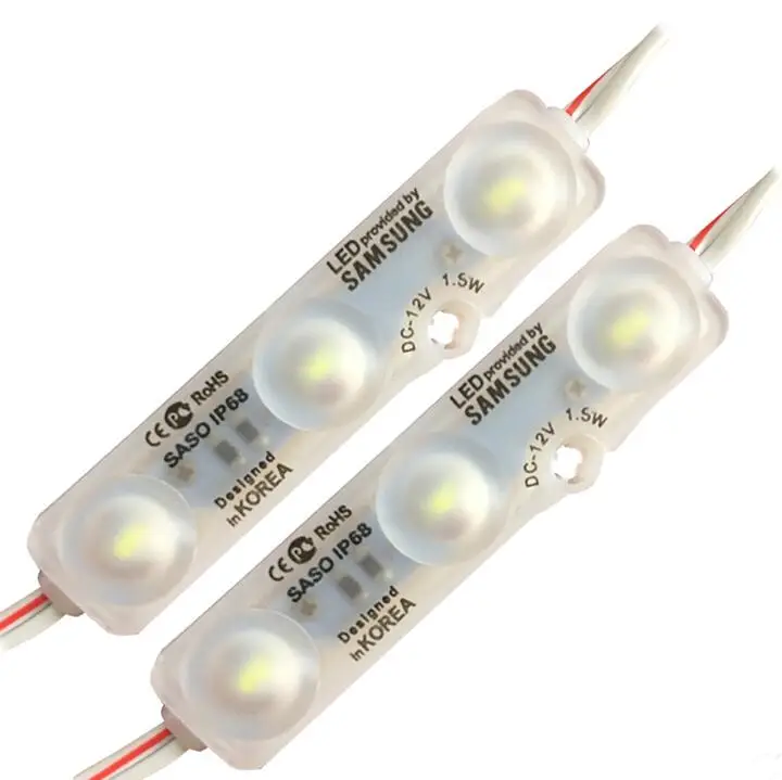 

IP68 injection LED Module 5630 1.5W 3Leds Sign Backlights Waterproof Red white blue 12V 60lm each advertising light