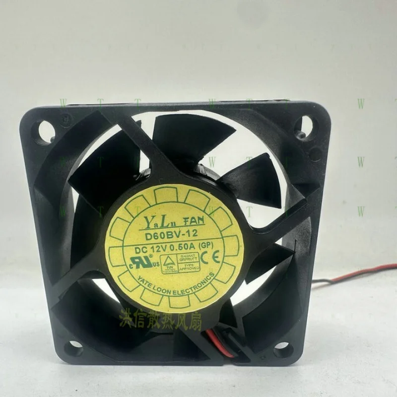 

H 1 шт. YaLn Вентилятор D60BV-12 DC12V 0,50A 6025 6 см 2-проводной охлаждающий вентилятор