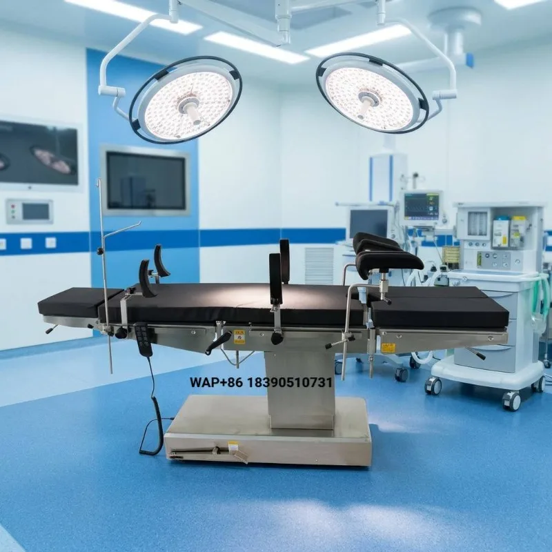 C-Arm Compatible X-Ray Motorized Operating Table with 300mm Table Slide, 5-Function Operating Room Bed for Medical Centers