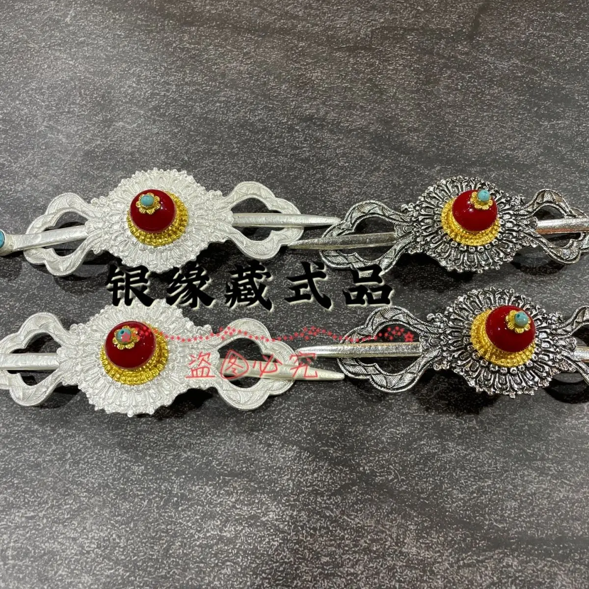 

New Tibetan handmade headgear hairpin hairpin silver plated