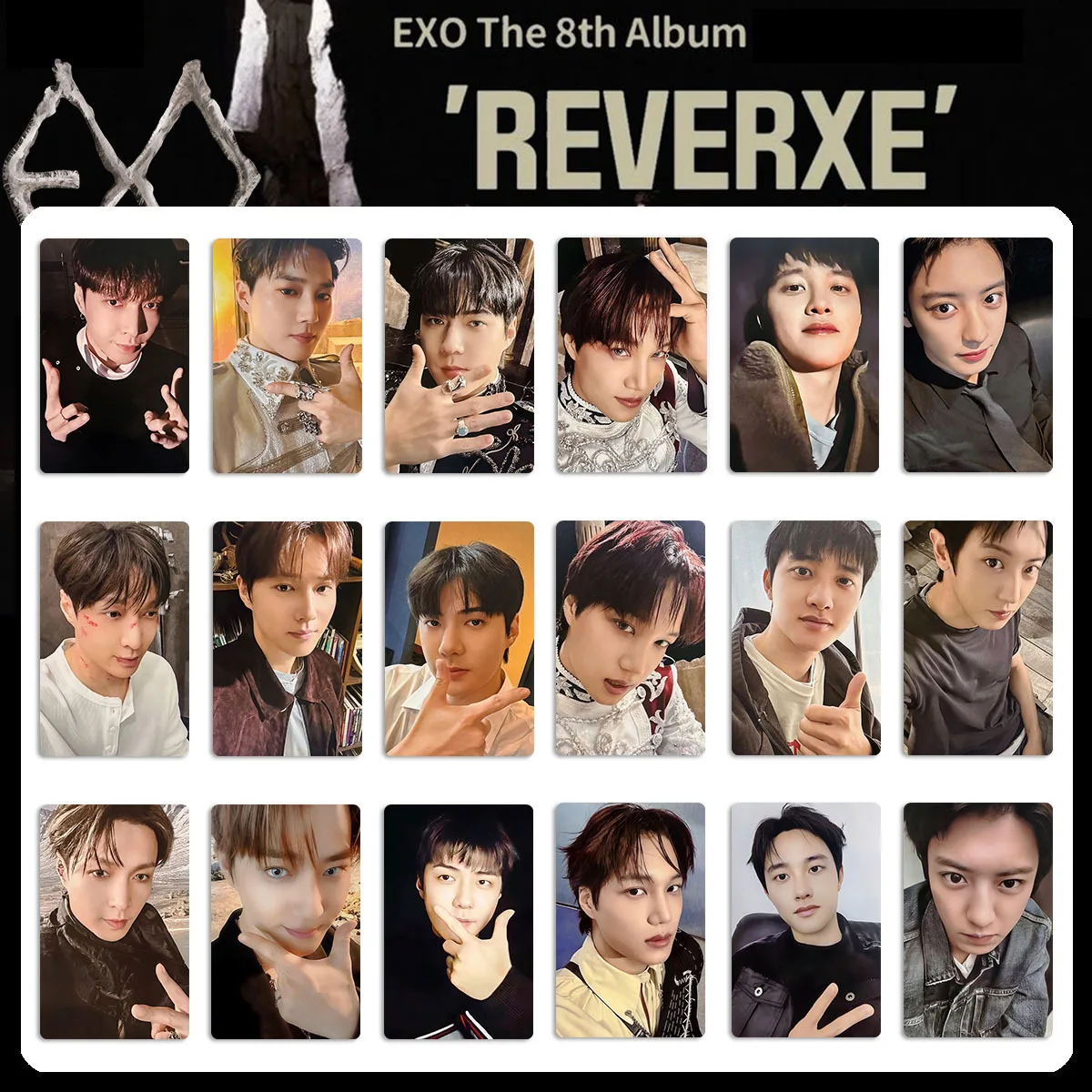 

Idol XO New Album REVERXE Lomo Cards High Quality Postcards HD Printd Photocards CHANYEOL SUHO LAY SeHun KAI XIUMIN Fans Gifts