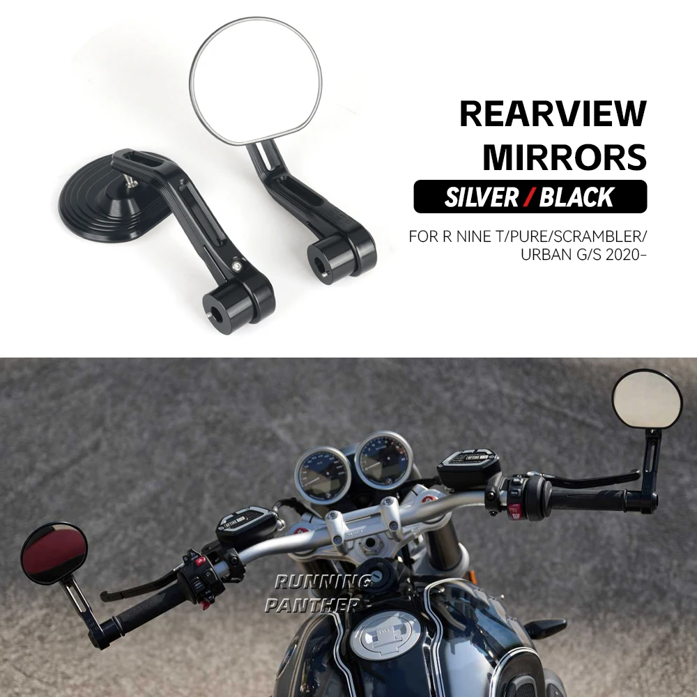 For BMW R NINET NineT Urban G/S RnineT Scrambler RNINET Pure R9T Motorcycle CNC Handlebar Rearview Side Mirrors Bar End Mirror