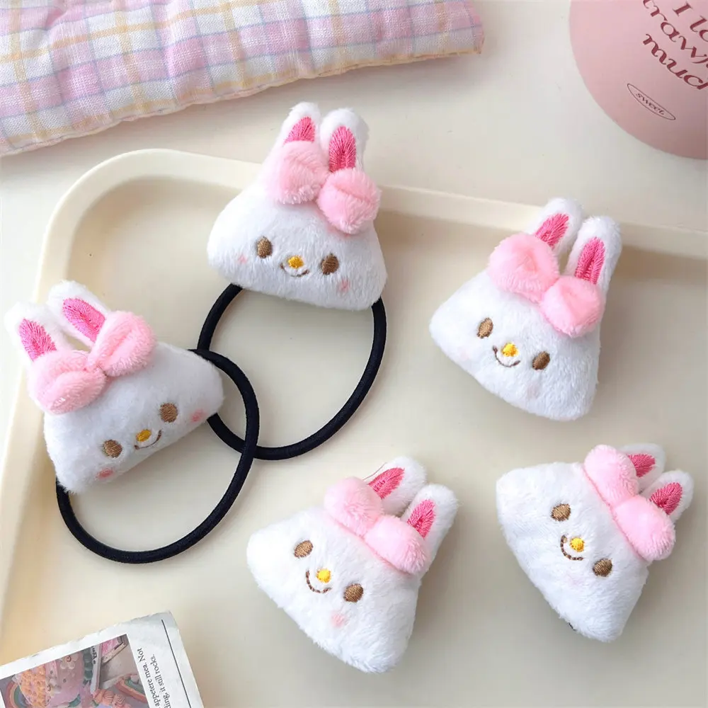 2Pcs New Cute Plush Rabbit Hair Clip With Soft And Cute Circles High Beauty Girl Side Hair Clip Duck Mouth Clip Hair Accessories