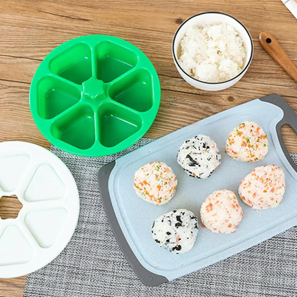 Kit de molde de arroz Bento 6 en 1, prensa de Sushi sin BPA para rollos de algas marinas, molde Onigiri japonés, fabricante triangular para preparación de alimentos de fiesta en casa
