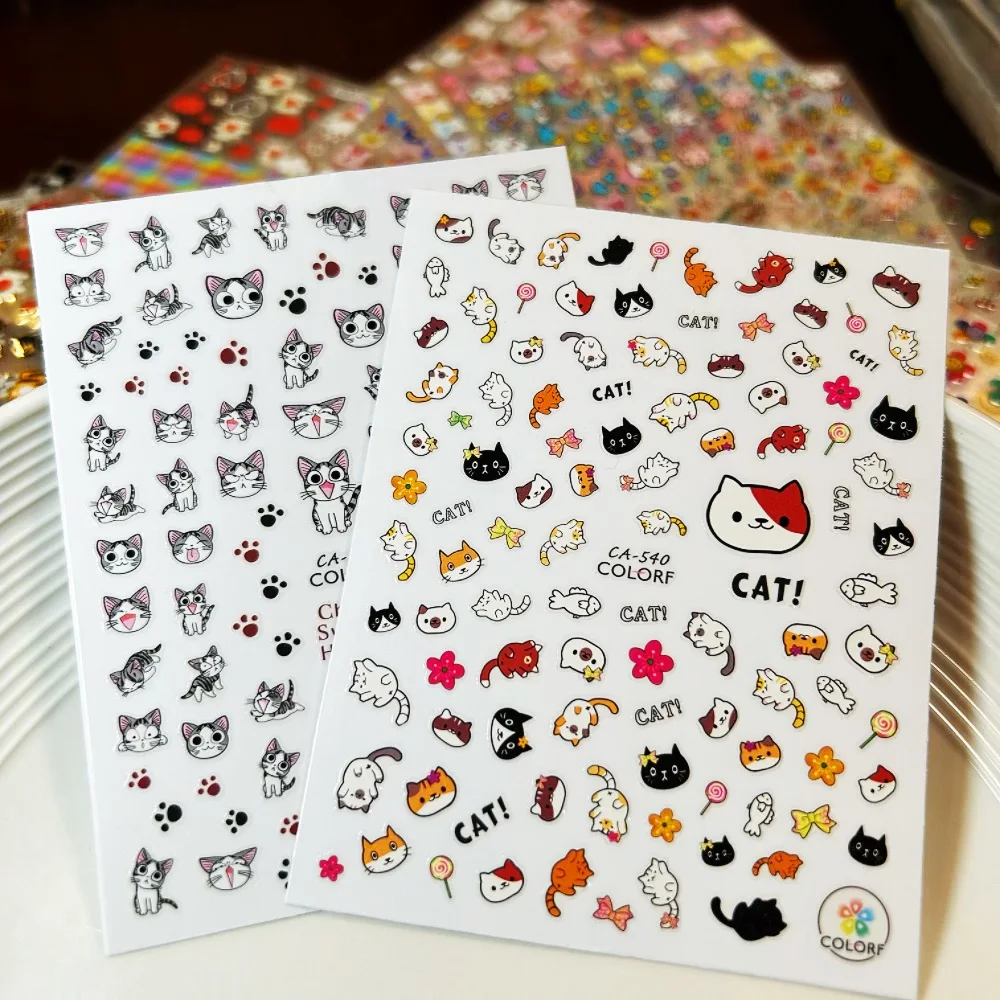 1개 멜로디 만화 애니메이션 네일 스티커 DIY 프레스온 네일 아트 장식 단일 조각