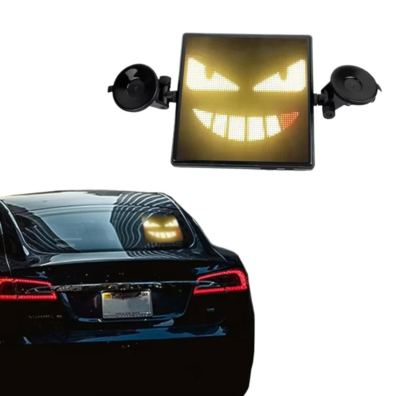Aangepaste Full Color Rgb Smart Digital Light Emotion Screen Led interactieve autodisplay voor achterruit met stembediening