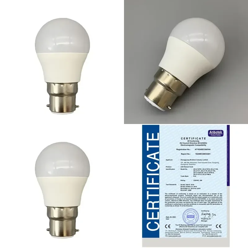 for 3W 50V DC 48V DC 4500K B22 G45 Light Emitting Diode Bulb