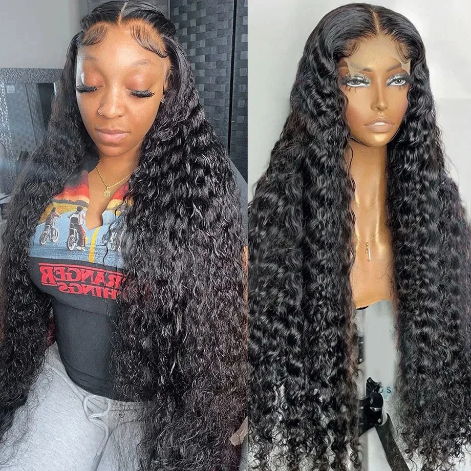 Water Wave 13x6 Lace Front Wig Hd Lace 13x4 4x4 Curly Wigs 30 40 Inch Human Hair Lace Frontal Wig Brazilian Remy Glueless Wigs