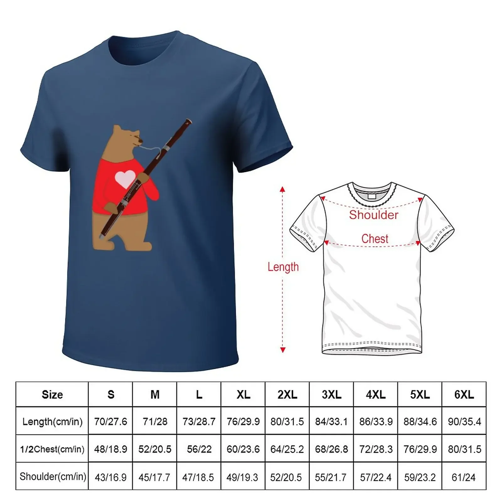 Bear playing bassoon T-Shirt tops customizeds Short sleeve tee mens graphic t-shirts big and tall