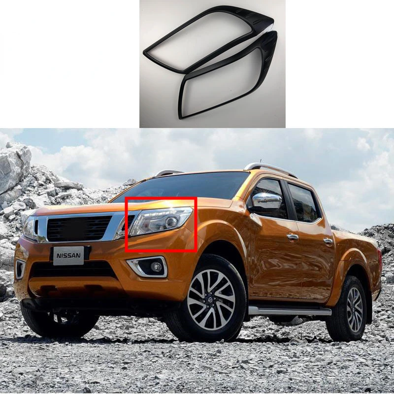 

Fit for Nissan Navara NP300 D23 2014-2018 Auto Accessories Black Abs Front Lampshade