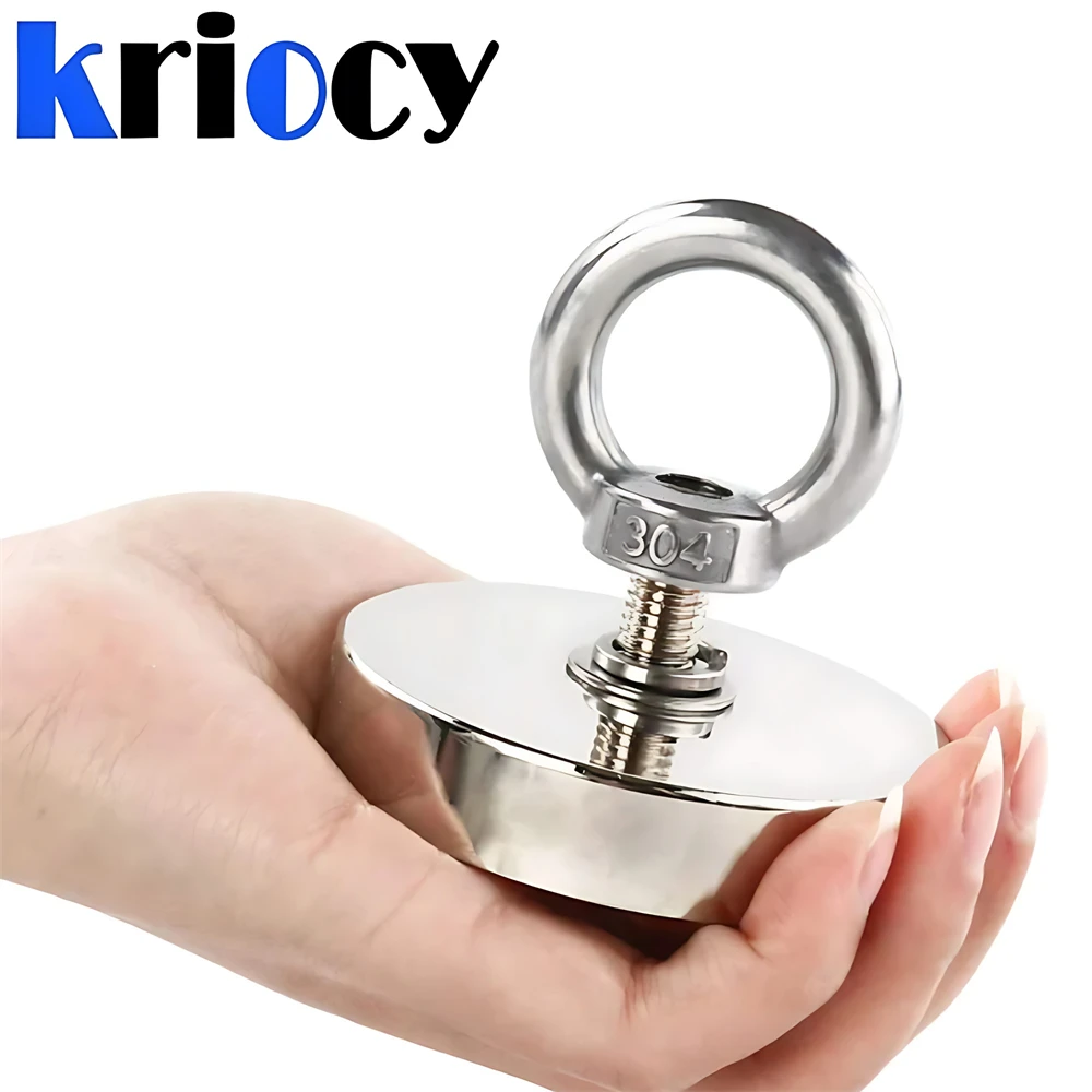 Super Strong Neodymium Fishing Magnets Heavy Duty Rare Earth Magnet with Countersunk Hole Eyebolt for Salvage Magnetic Fishing