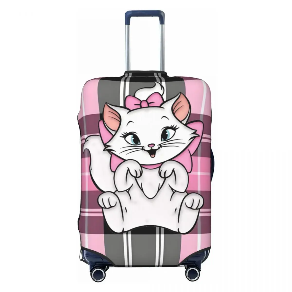 

Custom Marie Cat Suitcase Cover Dust Proof Cartoon Movie Pink Kitten Film Travel Luggage Covers for 18-32 inch