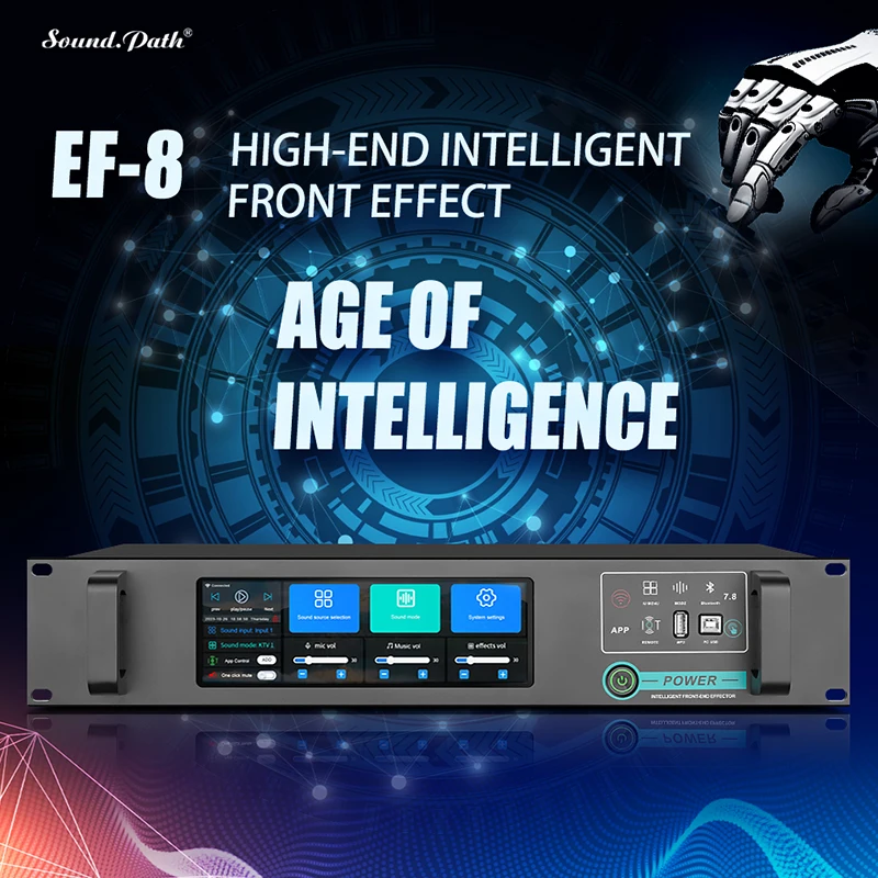 

Soundpath EF8 высококачественный умный сенсорный экран с передним эффектом семейный KTV ревербератор караоке комната Профессиональный аудиопроцессор
