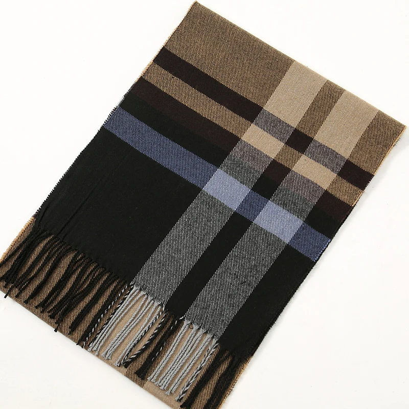 Bufanda de Cachemira con borlas Unisex a la moda, chal Pashmina, pañuelo estampado a cuadros, bufanda gruesa y cálida para exteriores, bufandas
