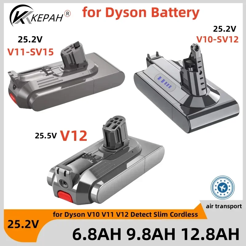 25.2V for Dyson V12 Detect Slim Cordless V11 Absolute Extra V11 Absolute V10 Animal V10-SV12  V11-SV15 Battery 25.5V 12800mAh