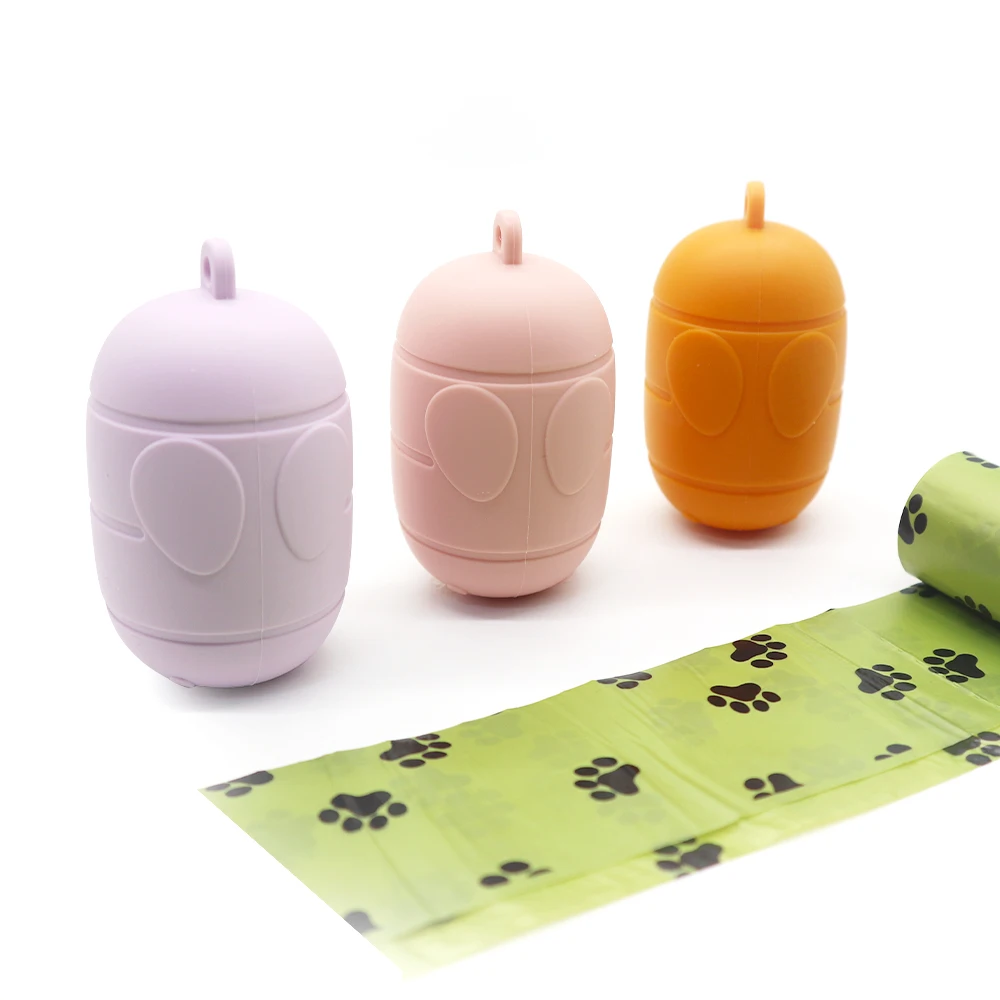 

Custom Portable Outdoor Pet Waste Poop Bag Holder Silicone Dog Poop Bag Holder Dispenser