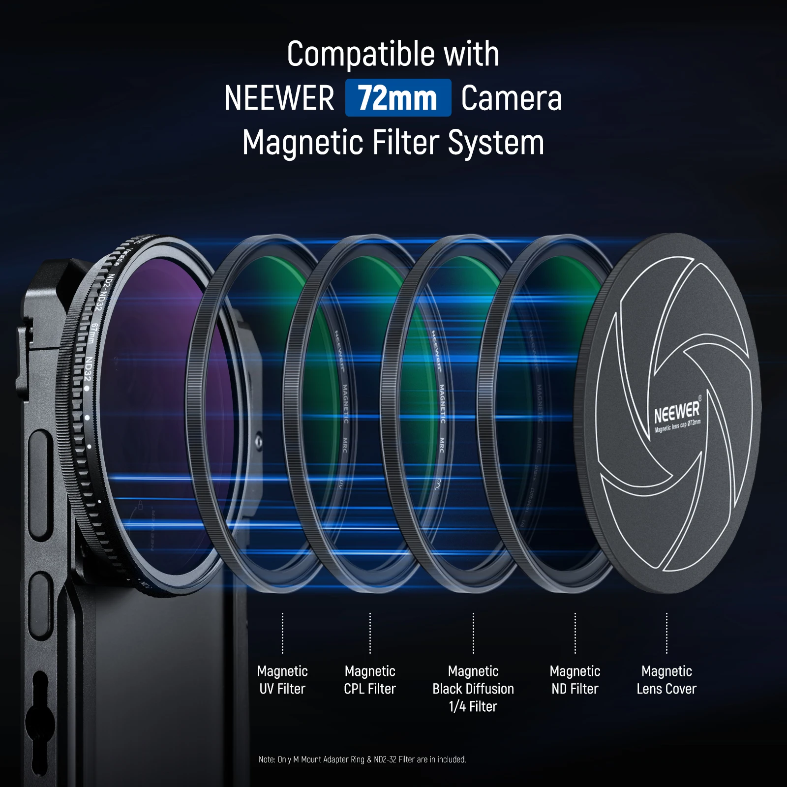 Imagem -02 - Neewer-magnética Variável Telefone Lens Filter Conjunto com m Anel Adaptador de Montagem Fit para Samsung Galaxy S23 S22 Ultra Nd232 67 mm