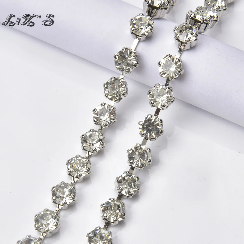 Added Pearls Crystal Rhinestone Chain Metal Plated White K Thickening Base Chain Necklace Diy Wedding Dress Jewelry Accessories