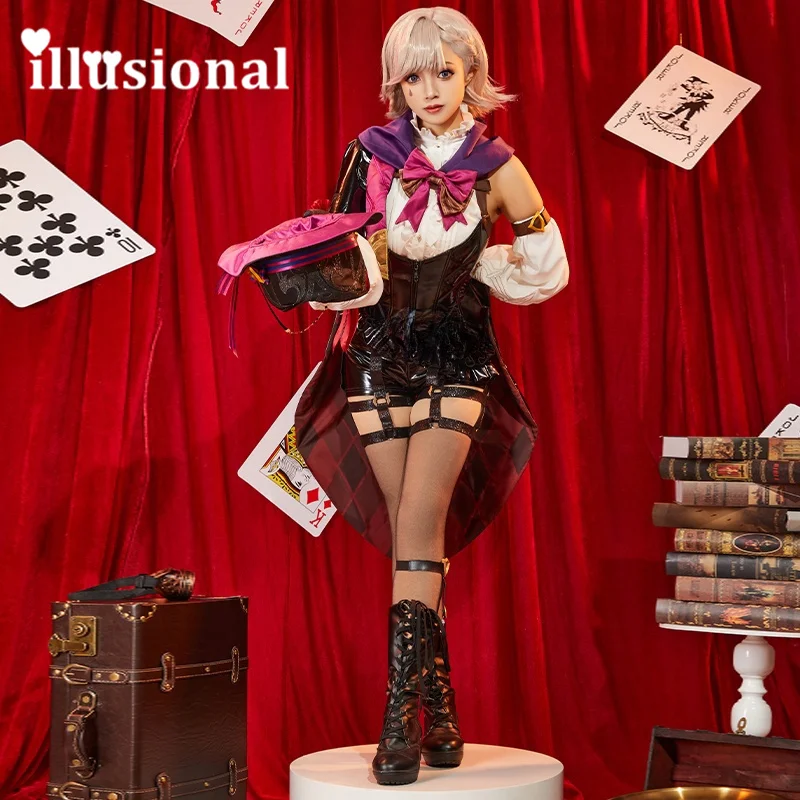 illusional Game Genshin Impact Cosplay  Fontaine Lyney Cosplay Costume Magician Lyney Set Halloween Costumes