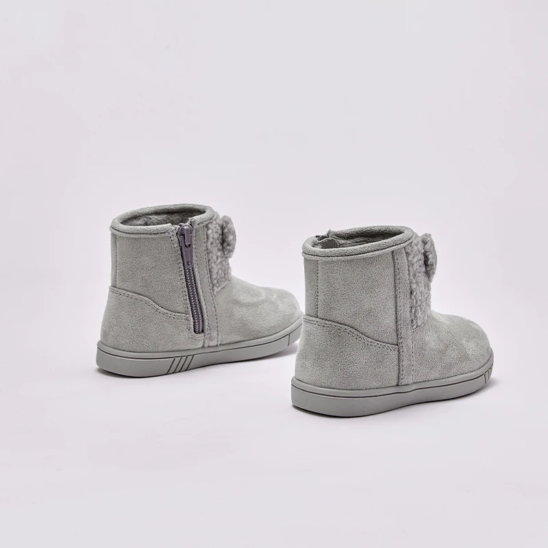 Dave Bella Baby Fashion Boots Winter Warm Ankle Boots Baby Girls Grey Bear Snow Boots Soft Shoes DB4238099